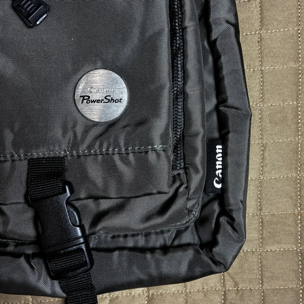 Canon‎ PowerShot Camera Bag Charcoal Gray Nylon Crossbody Shoulder Tech Case